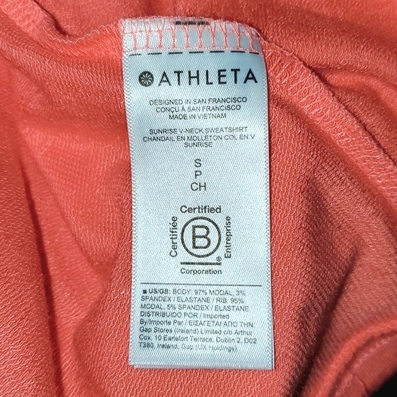 Athleta Sunrise V-Neck Sweatshirt Size Small - Picture 6 of 10